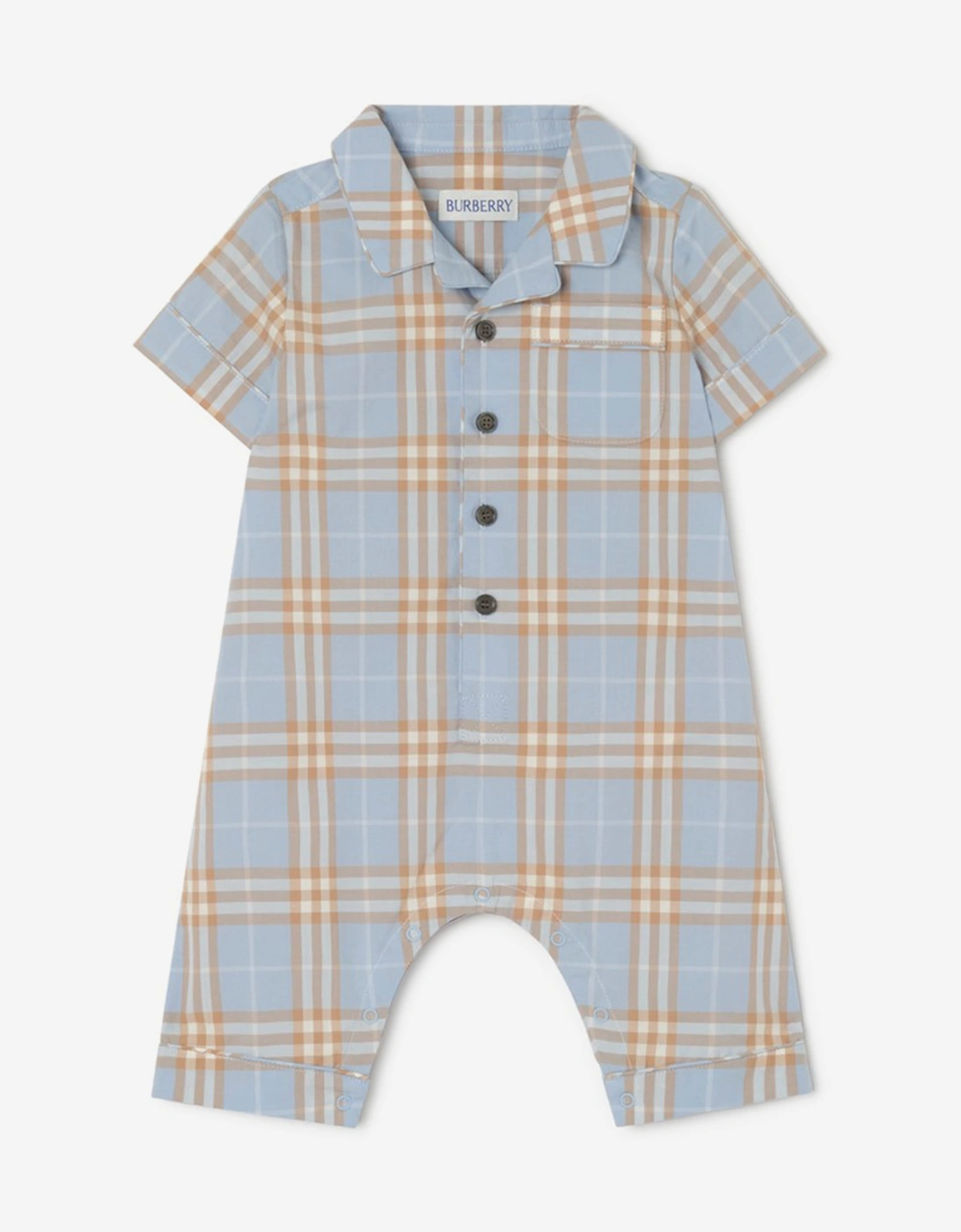 Burberry Baby Boys Andreas Check Romper in Blue