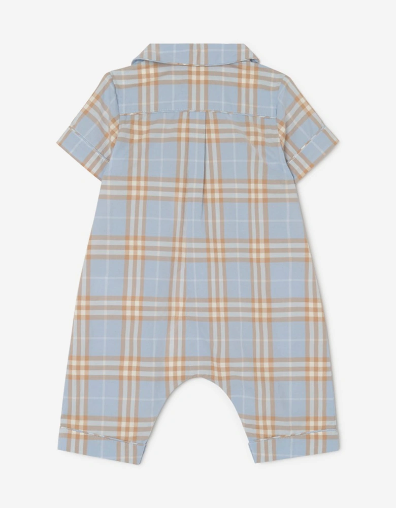 Burberry Baby Boys Andreas Check Romper in Blue
