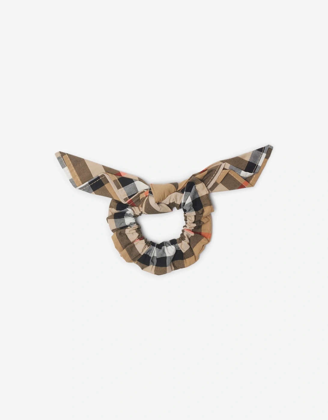 Burberry Girls Check Cotton Scrunchie in Beige