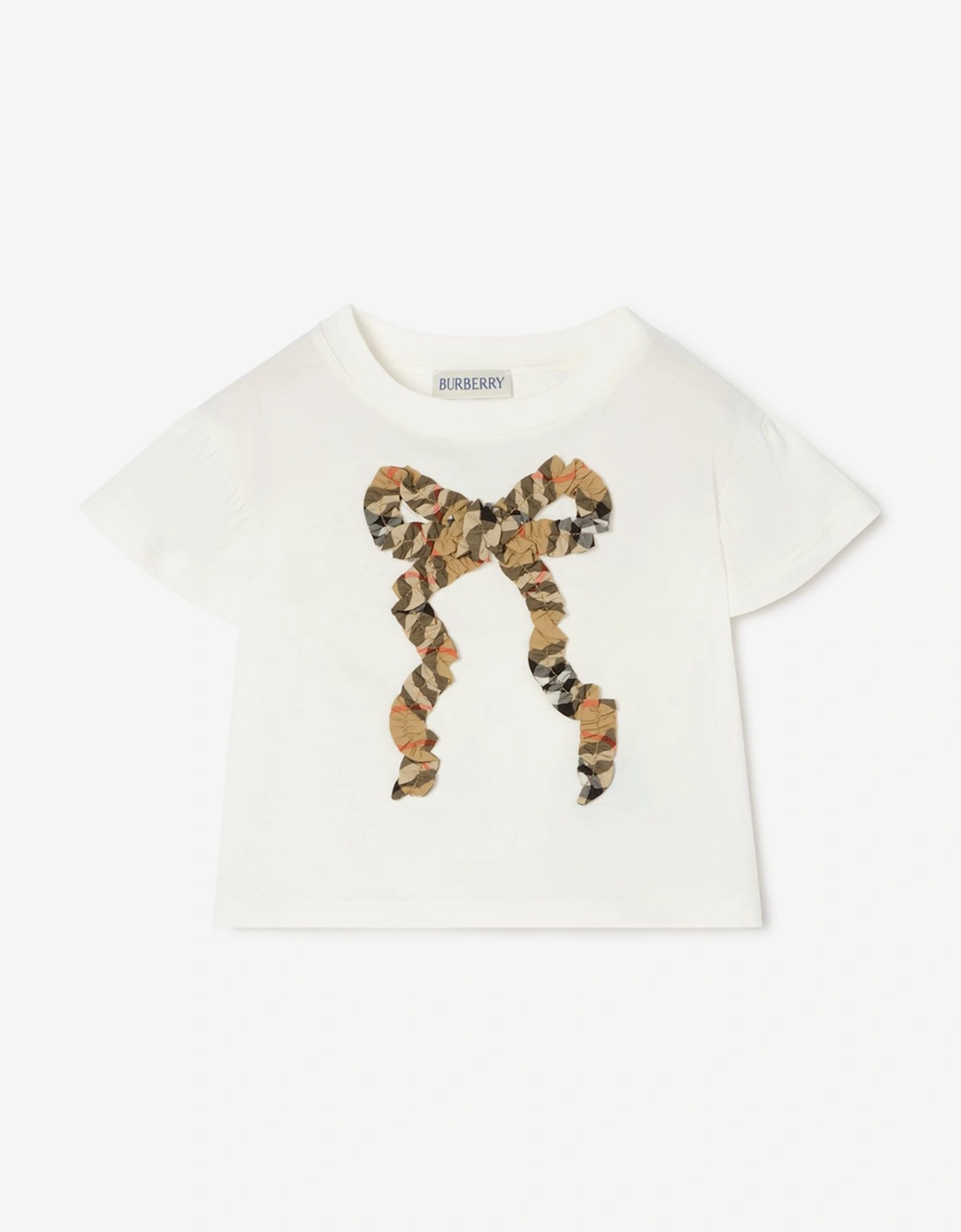 Burberry Baby Girls Roxy Bow T-Shirt in Ivory