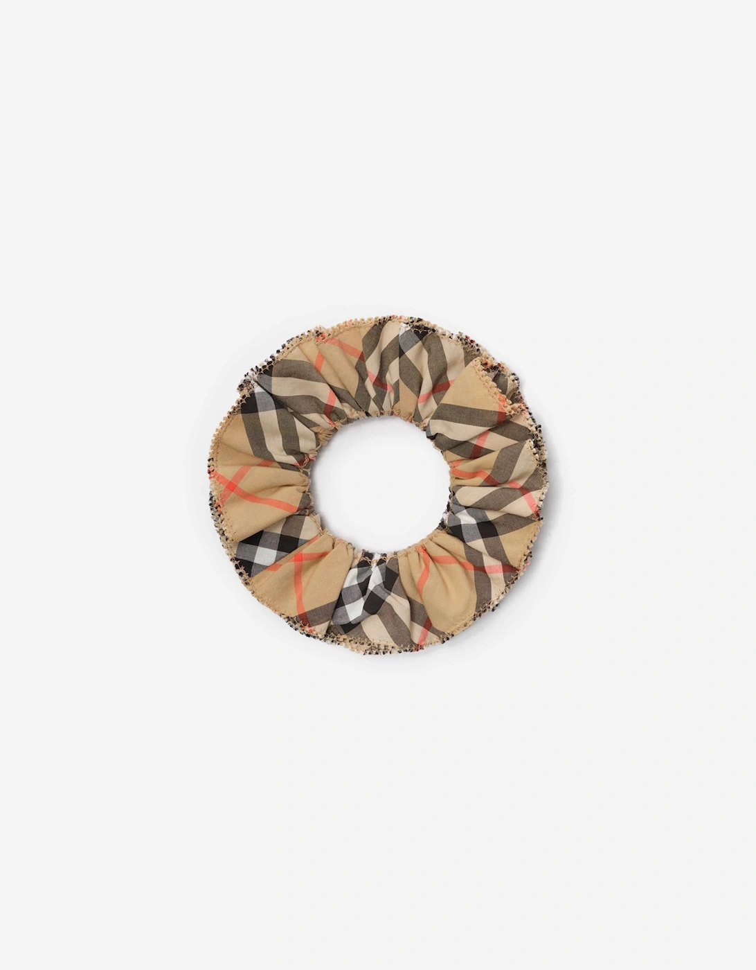 Burberry Girls Check Cotton Scrunchie in Beige