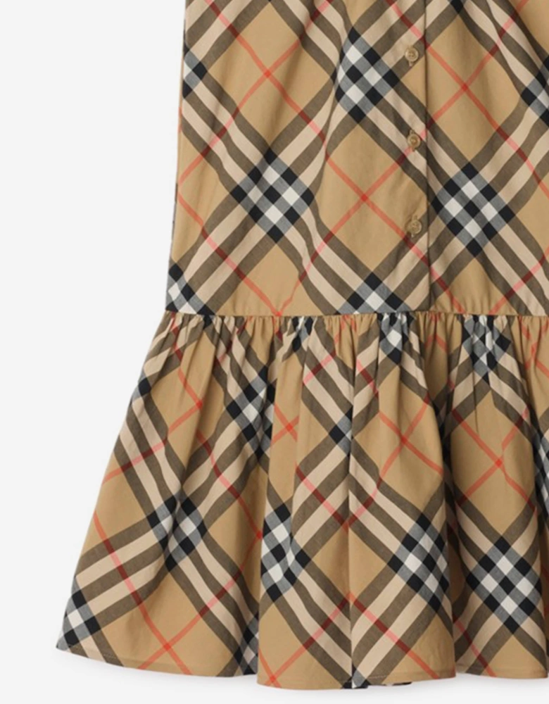 Burberry Girls Talley Check Dress in Beige