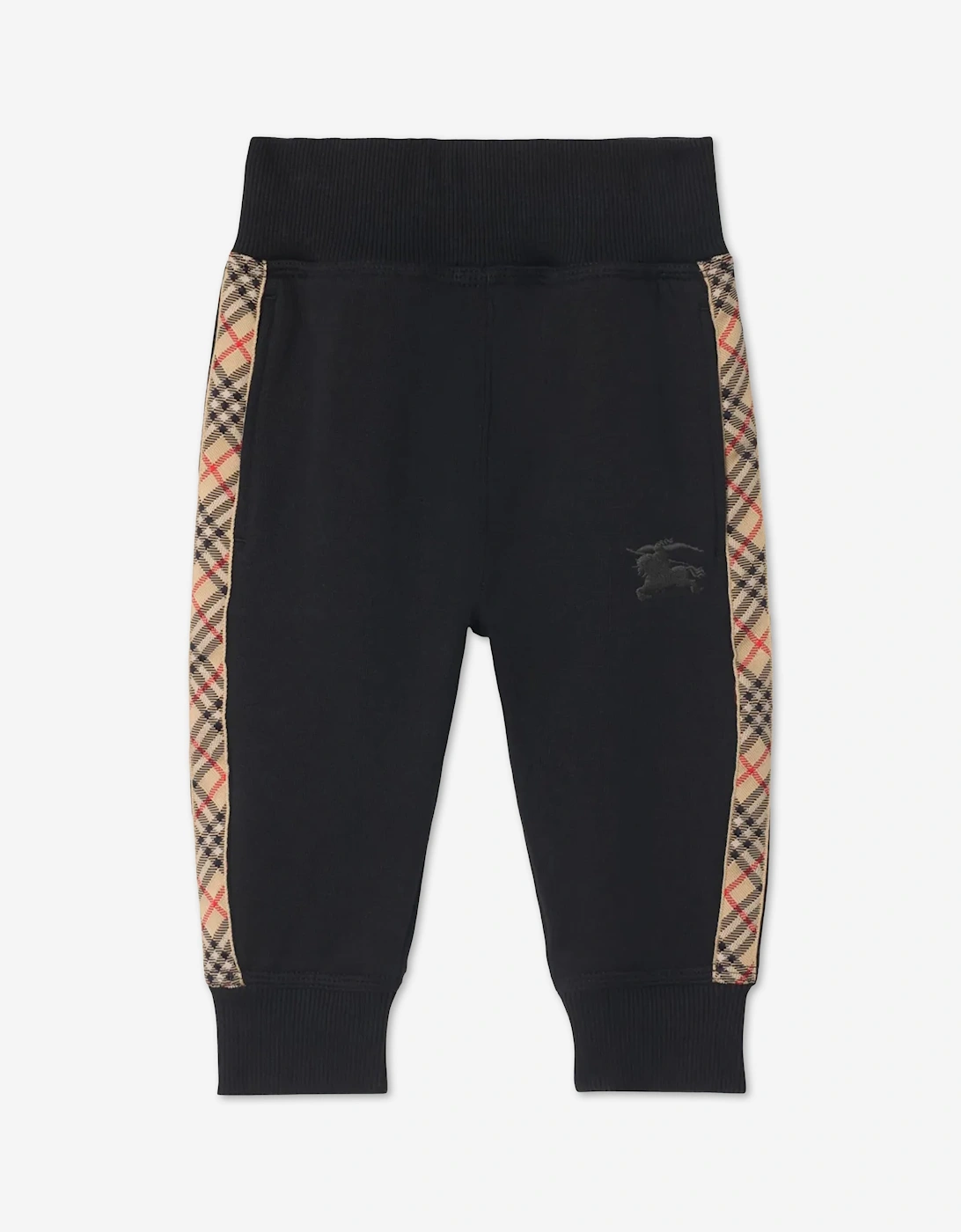 Burberry Baby Boys Jackson Check Tape Joggers in Black