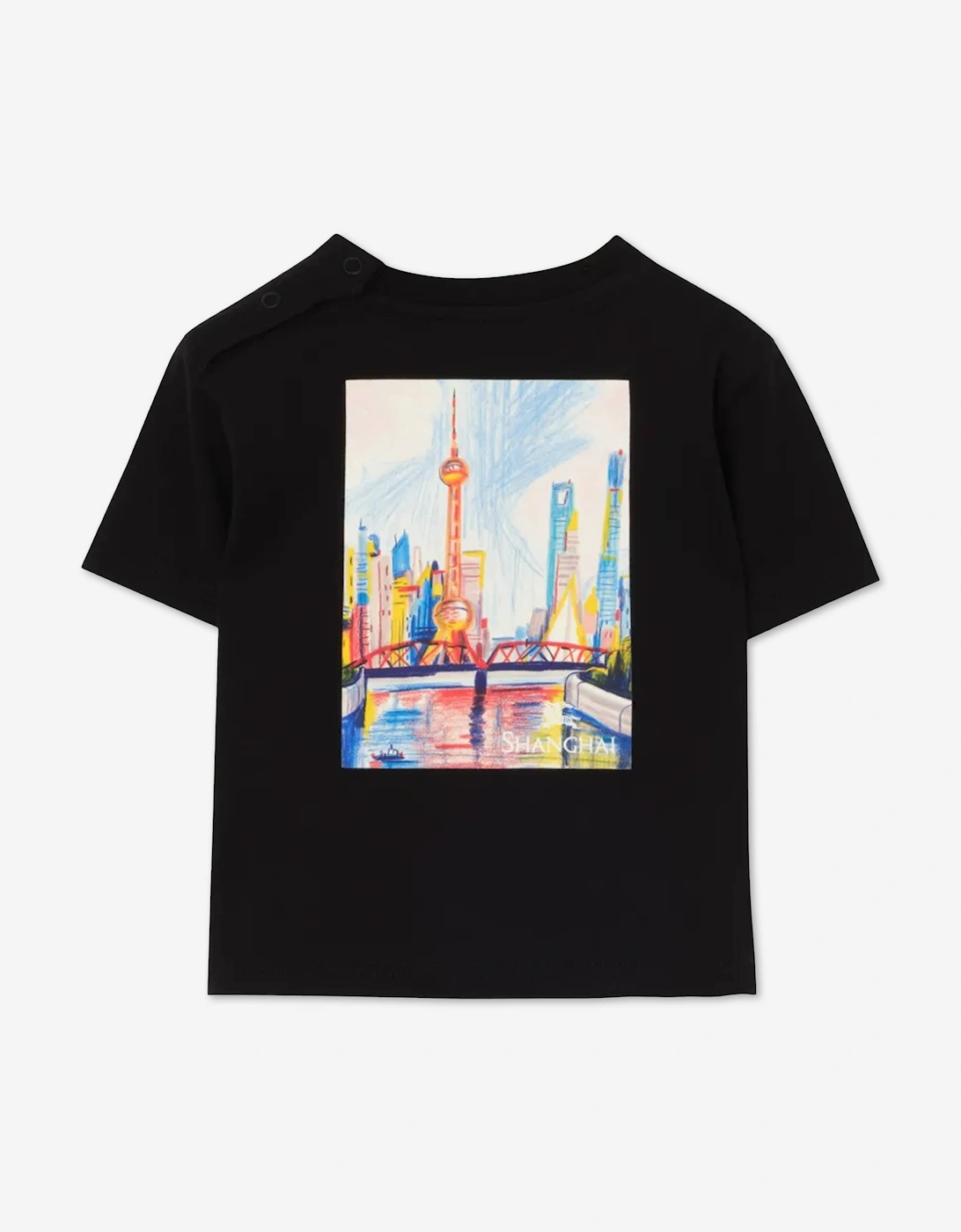 Burberry Baby Boys Mini Cedar Shanghai T-Shirt in Black
