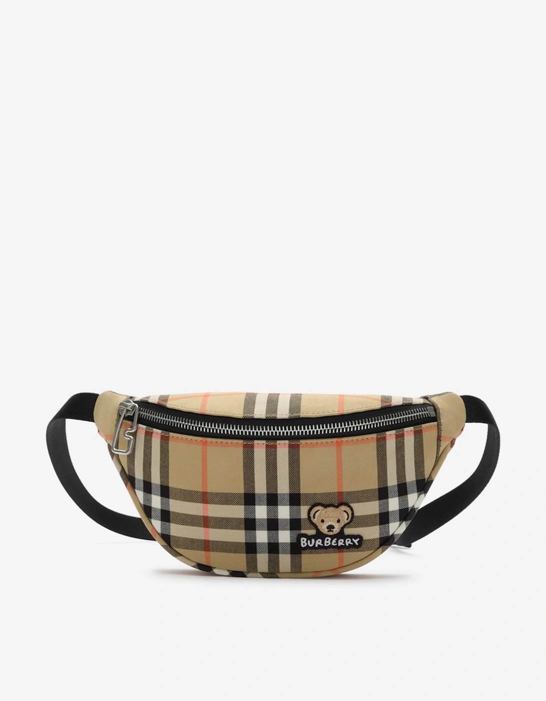 Burberry Kids Wilfred Check Belt Bag in Beige (23.5 cm)