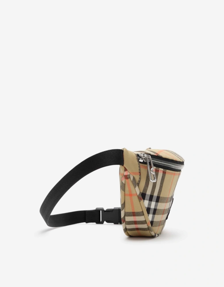 Burberry Kids Wilfred Check Belt Bag in Beige (23.5 cm)