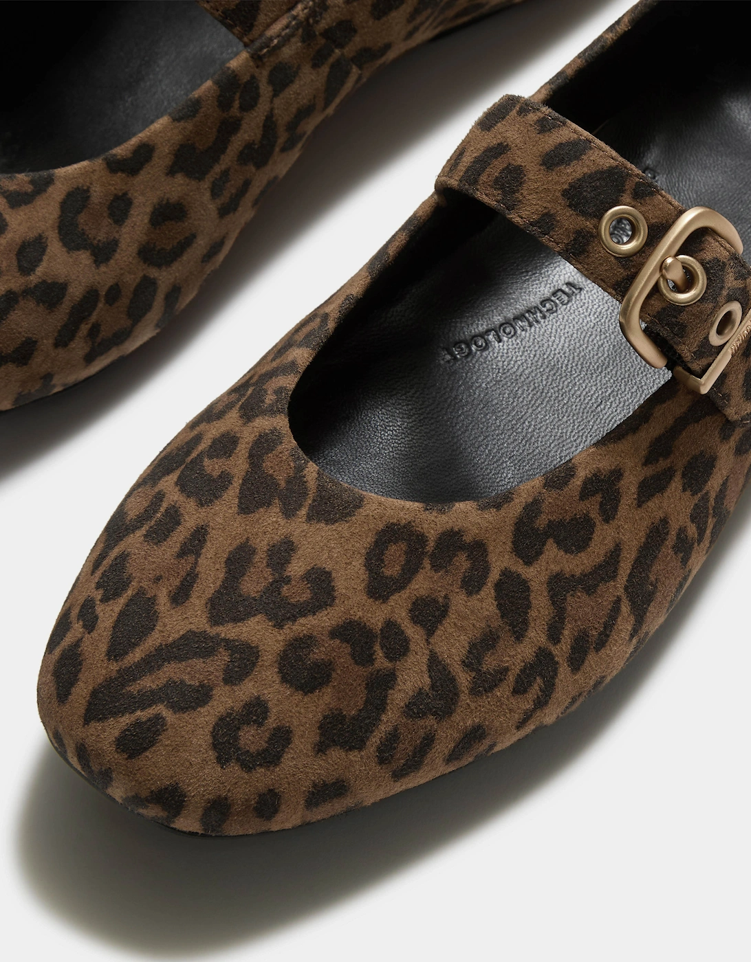 FitFlop Delicato Womens Suede Leopard Mary Janes - Tan/Black E76