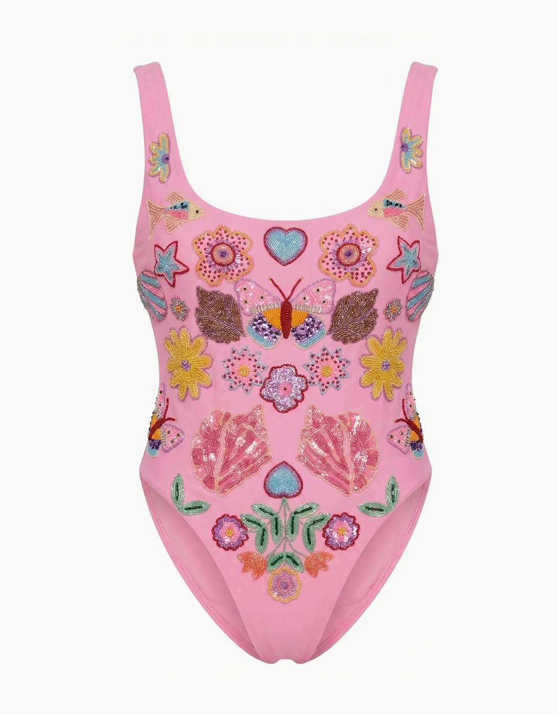 Mirrored Sea One Piece Swimsuit Pink