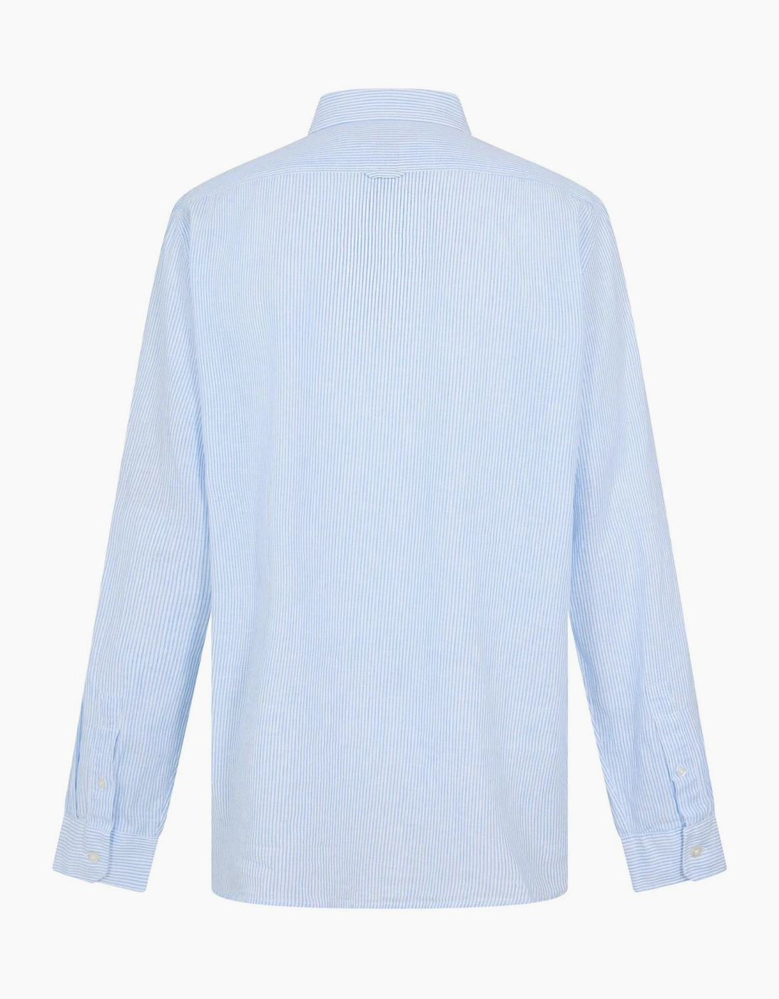Wool Stripe Collared Shirt with Button Placket