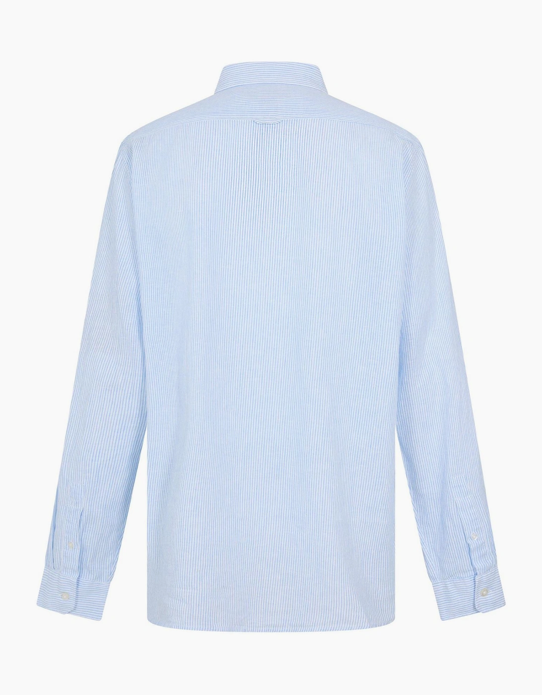 Wool Stripe Collared Shirt with Button Placket