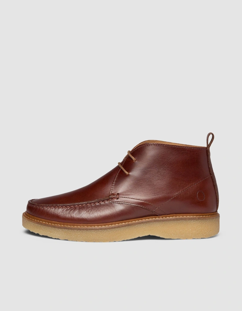 Oliver Sweeney Xixona Mens Leather Moccasin Boots - Dark Tan/Gum