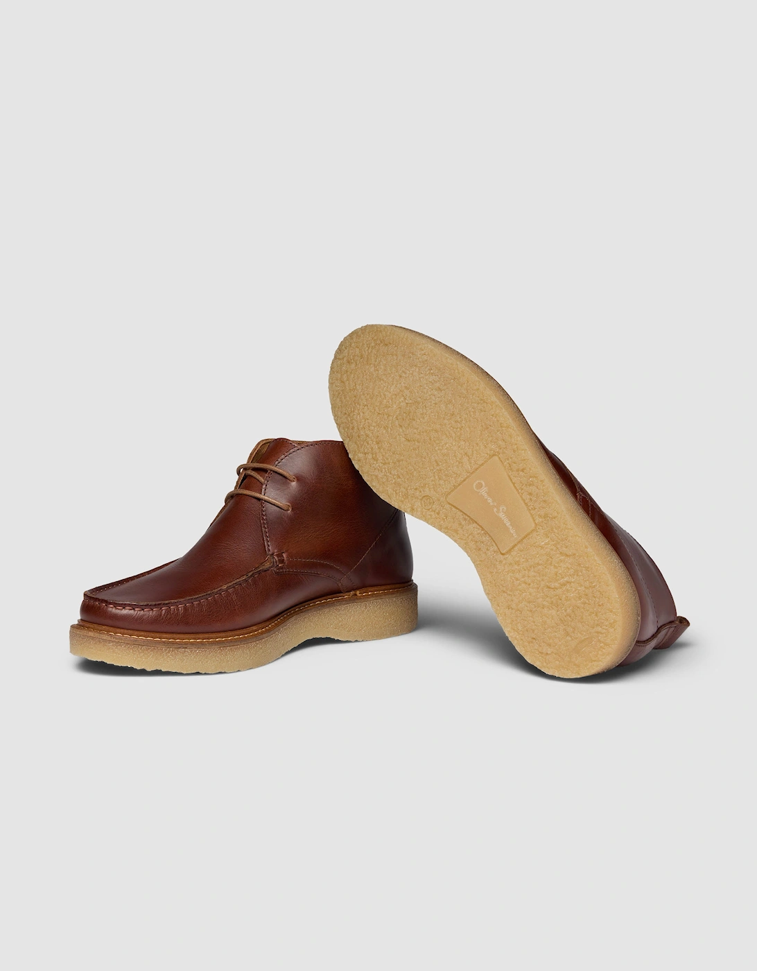 Oliver Sweeney Xixona Mens Leather Moccasin Boots - Dark Tan/Gum