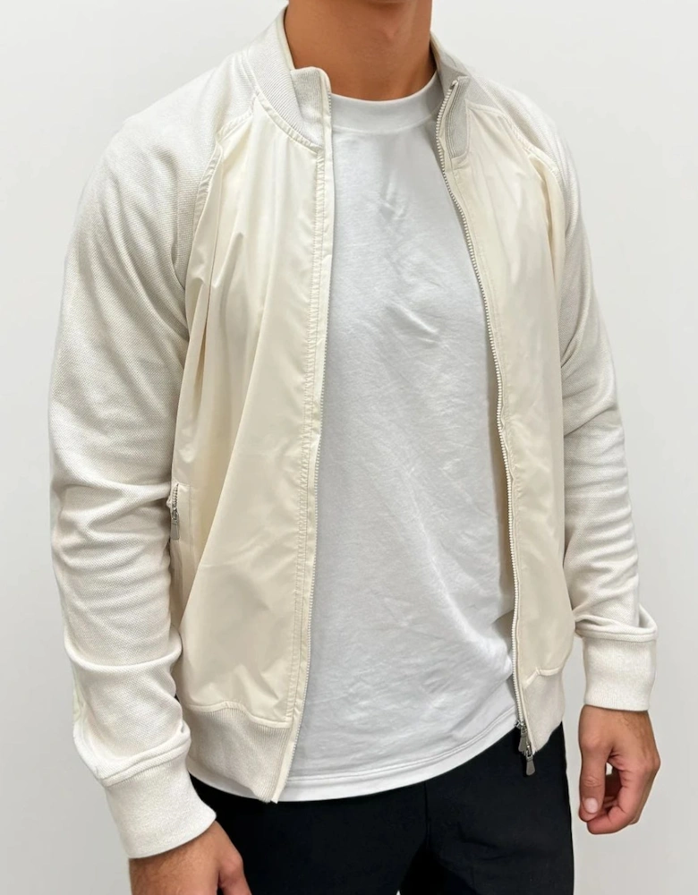 Gran Sasso Full Zip Cotton/ Nylon Jacket in Cream