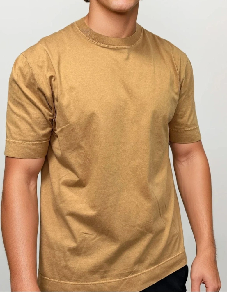 Gran Sasso Cotton Crewneck T-Shirt in Orange