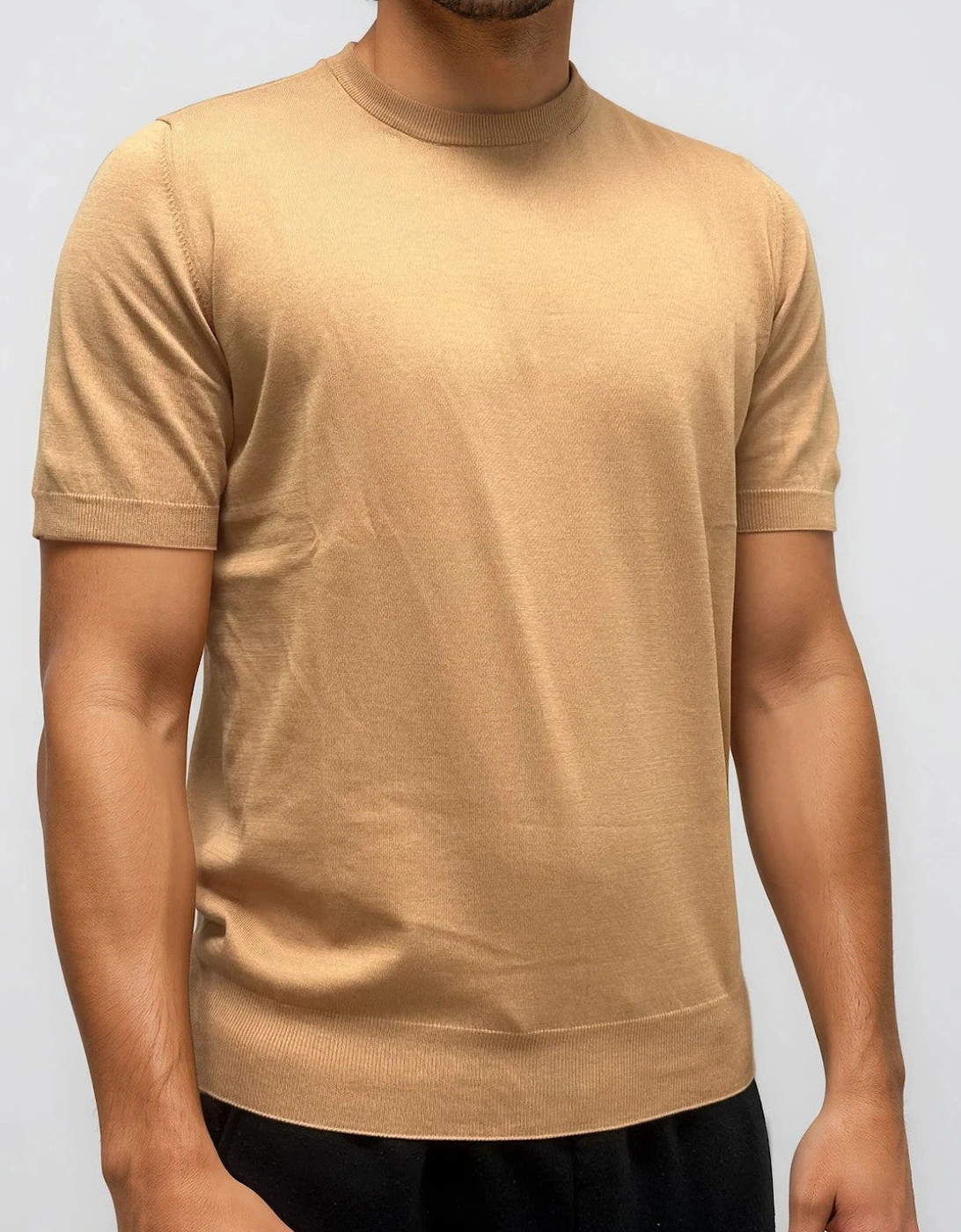 Gran Sasso Cotton Knit T-Shirt in Orange
