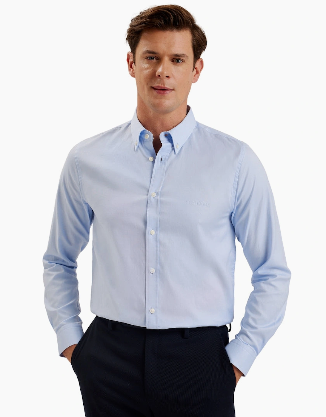 Ted Baker Allarde Regular Branded Light Blue Oxford Shirt