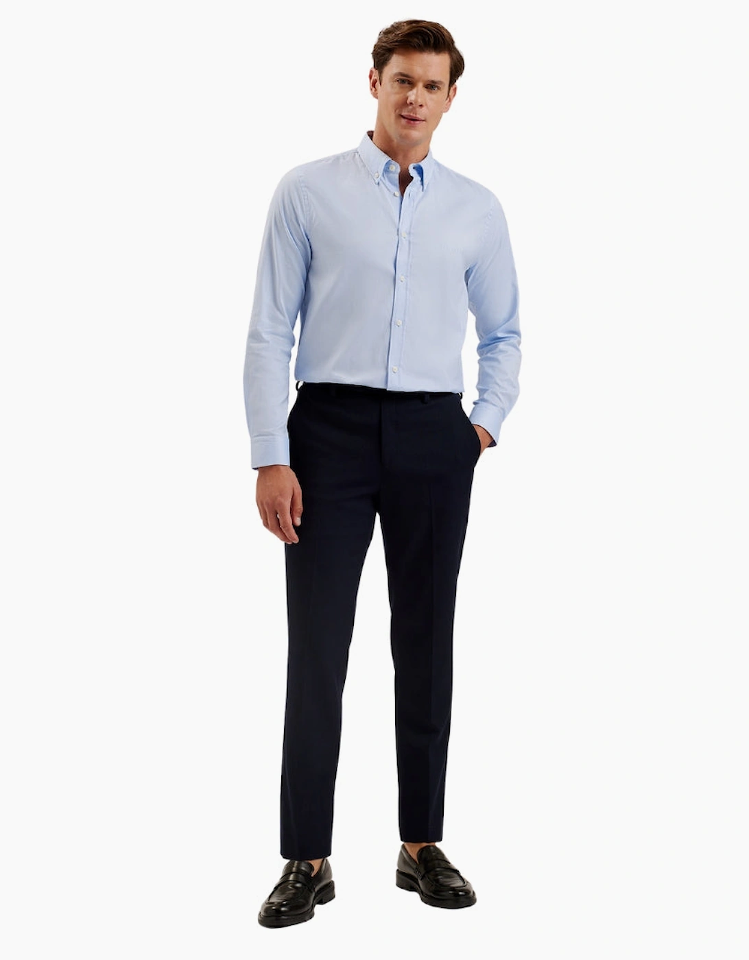 Ted Baker Allarde Regular Branded Light Blue Oxford Shirt
