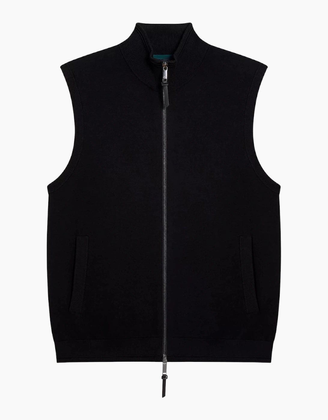 Men's Ted Baker Terince Zip through Black Funnel Neck Gilet - Size: 36