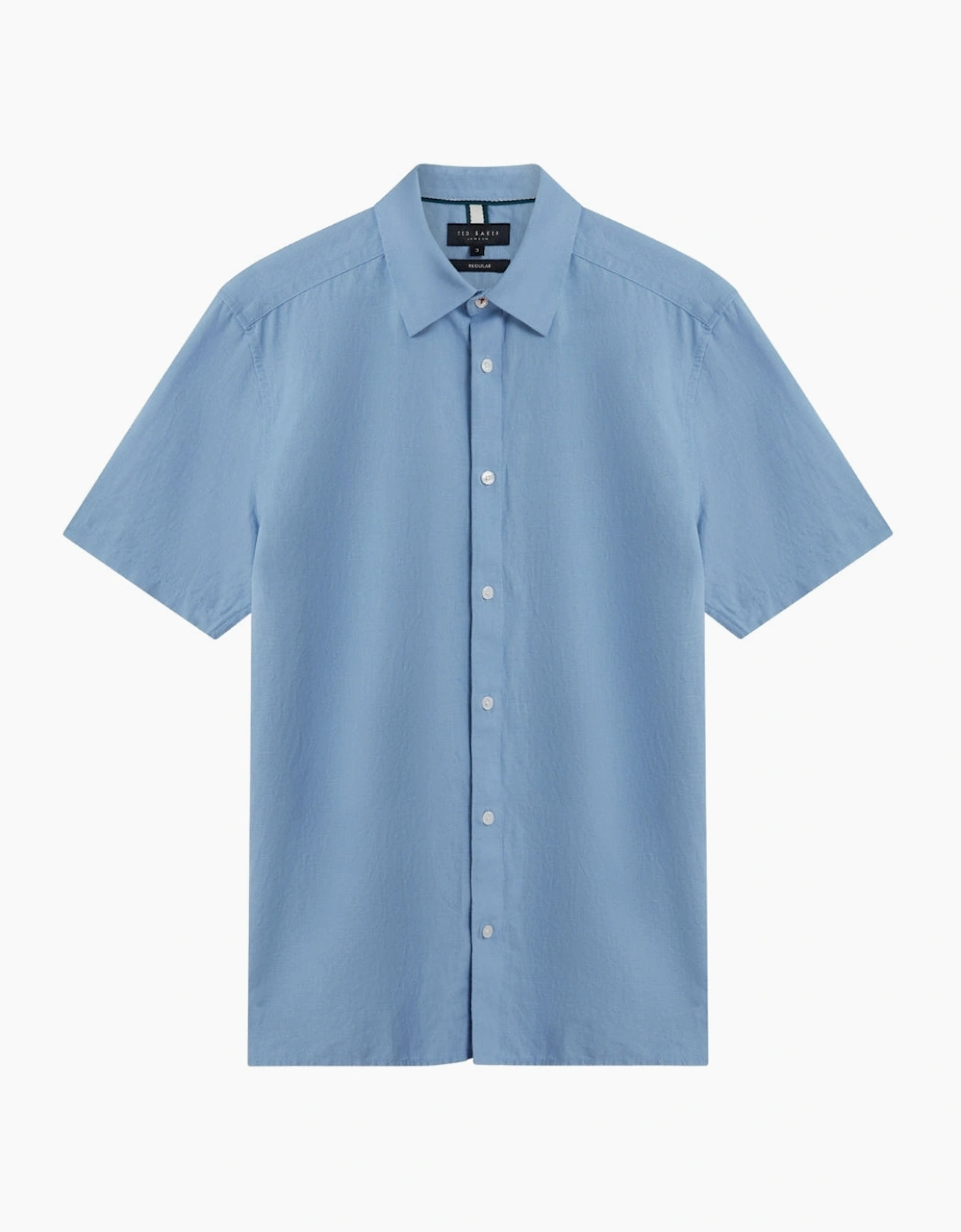Men's Ted Baker Zefre Regular Light Blue Linen Shirt - Size: 40/Regular