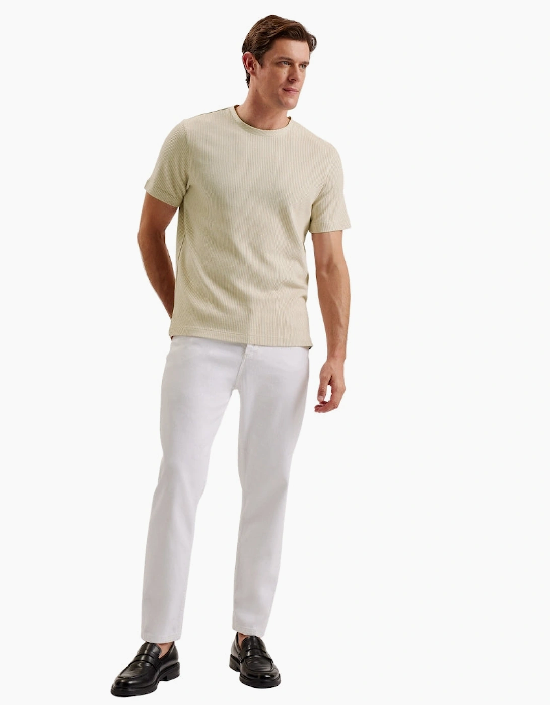 Ted Baker Heynes Regular Fit Textured Beige T-Shirt