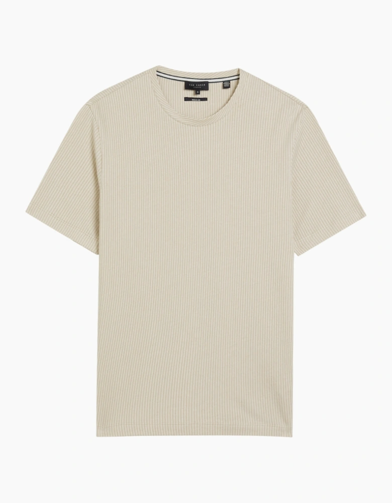 Ted Baker Heynes Regular Fit Textured Beige T-Shirt