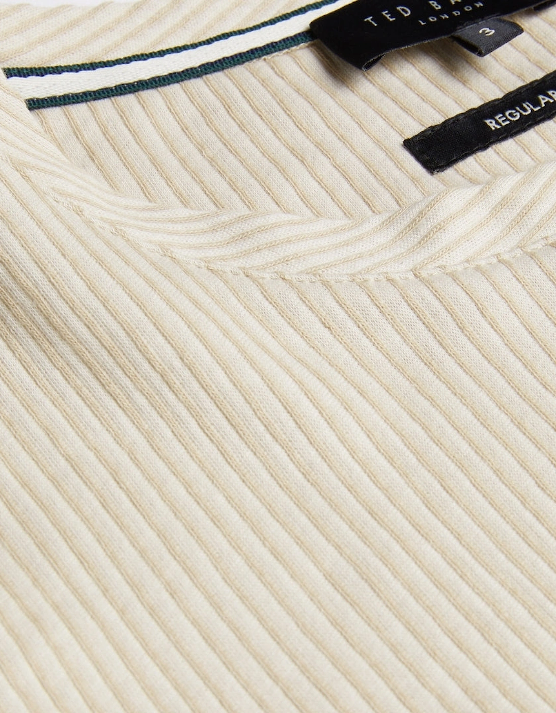 Ted Baker Heynes Regular Fit Textured Beige T-Shirt