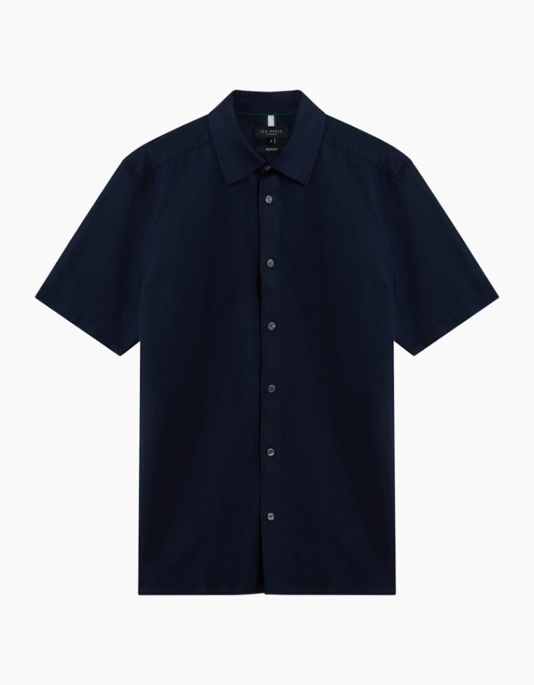 Ted Baker Zebra Regular Navy Linen Shirt
