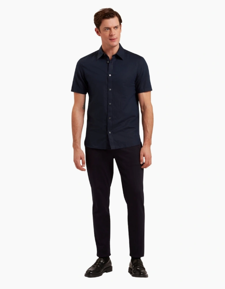 Ted Baker Zebra Regular Navy Linen Shirt