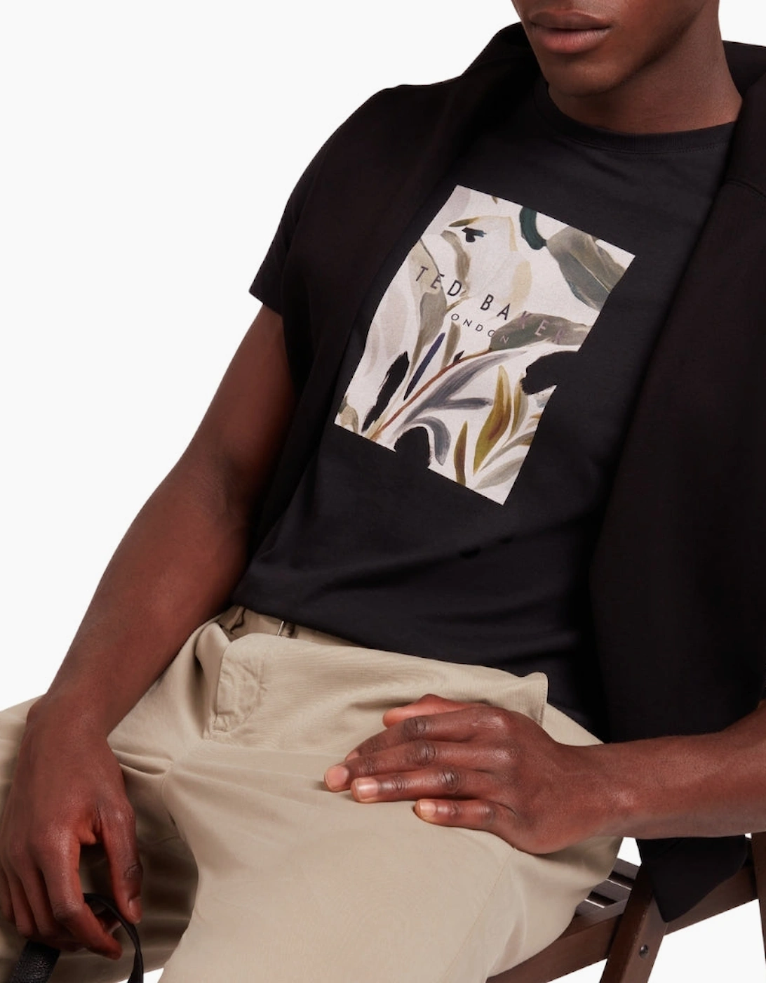 Ted Baker Justino Box Print Black Graphic T-Shirt