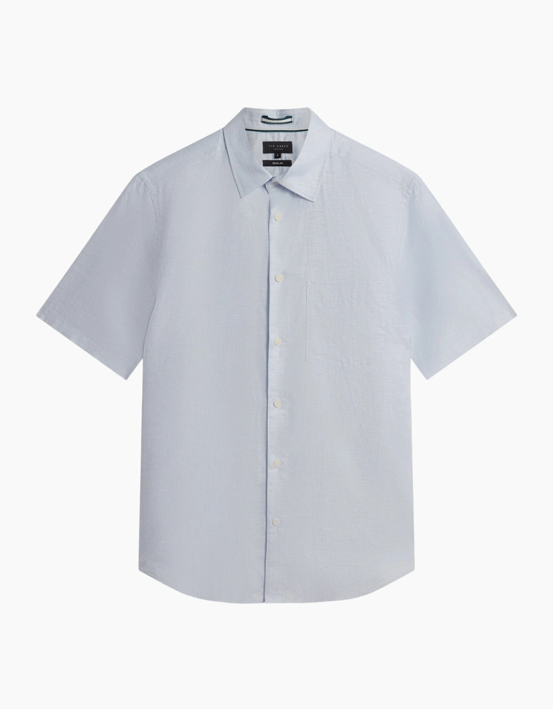 Men's Ted Baker Palomas Pale Blue Linen Shirt - Size: 46/Regular