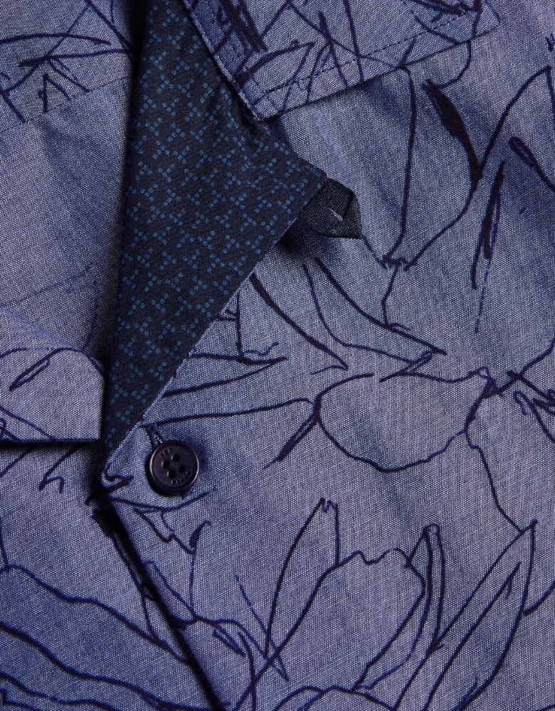Ted Baker Terroni Regular Chambray Floral Dark Blue Shirt