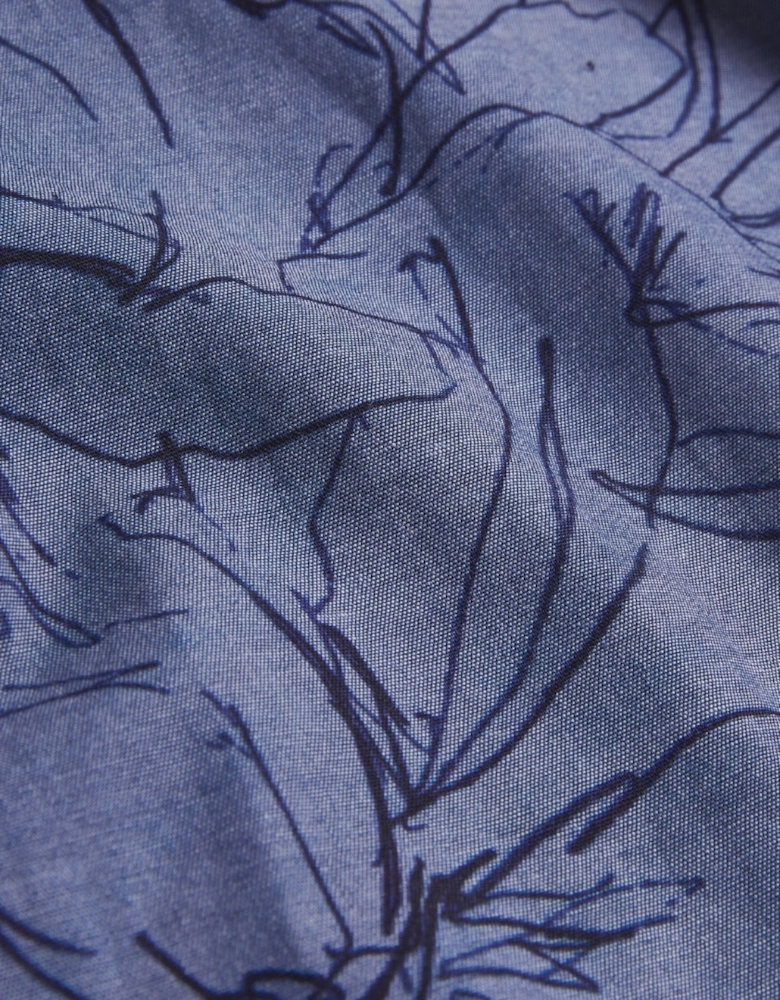 Ted Baker Terroni Regular Chambray Floral Dark Blue Shirt