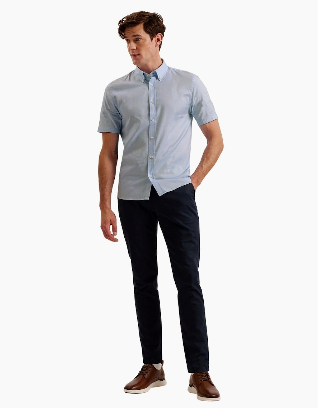 Ted Baker Aldgte Regular Premium Light-Blue Oxford Shirt