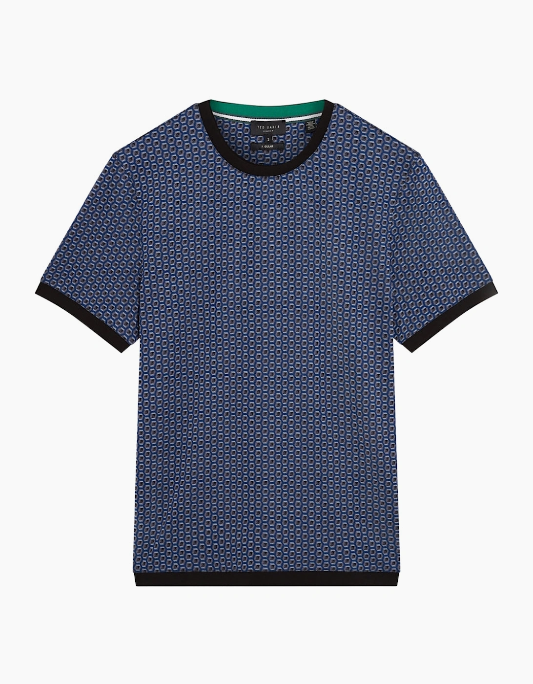 Men's Ted Baker Aldane Geometric Jacquard Navy T-Shirt - Size: 38