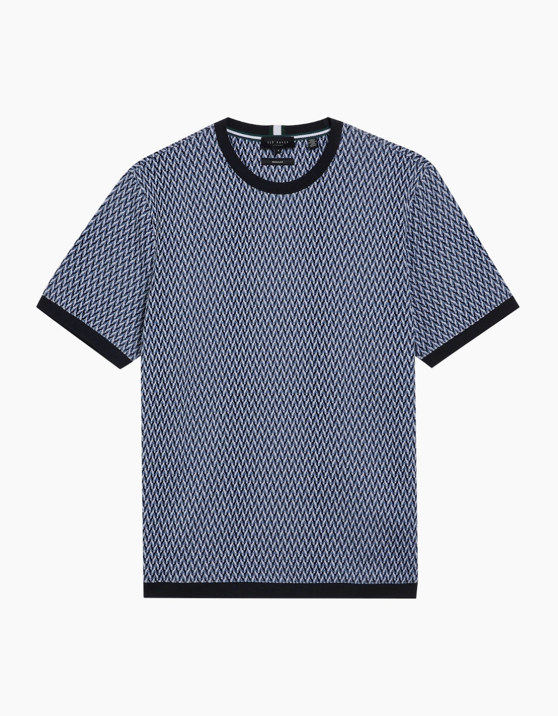 Men's Ted Baker Finity Regular Jacquard Blue T-Shirt - Navy - Size: 44