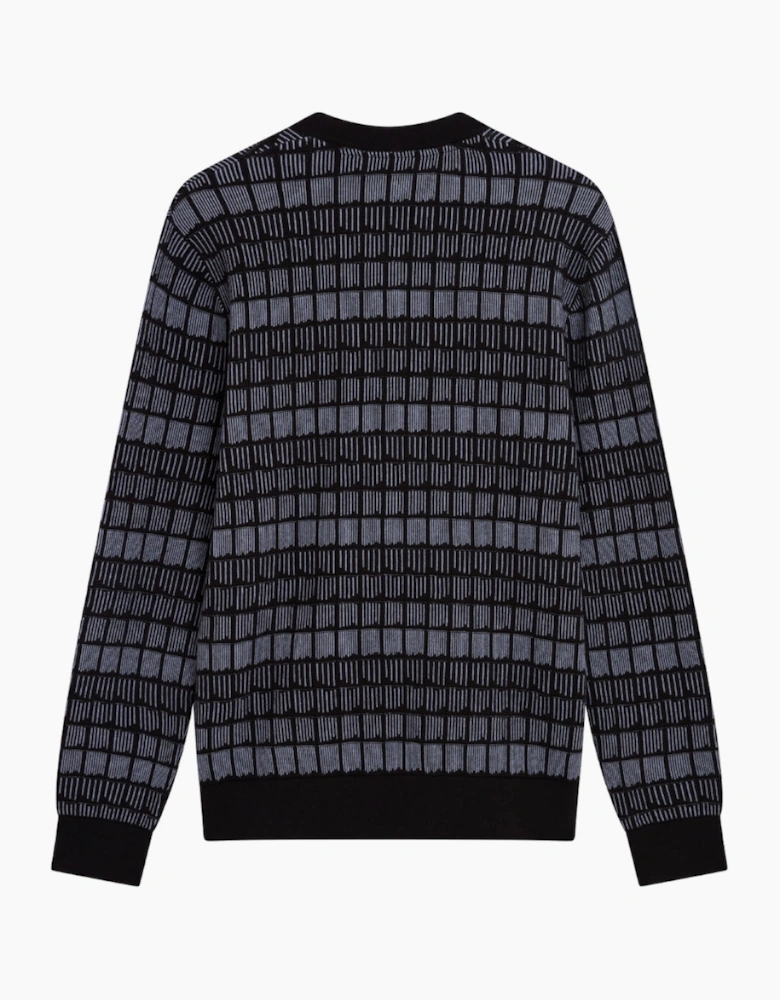 Ted Baker Osburn Regular Fit Jacquard Black Crewneck Jumper