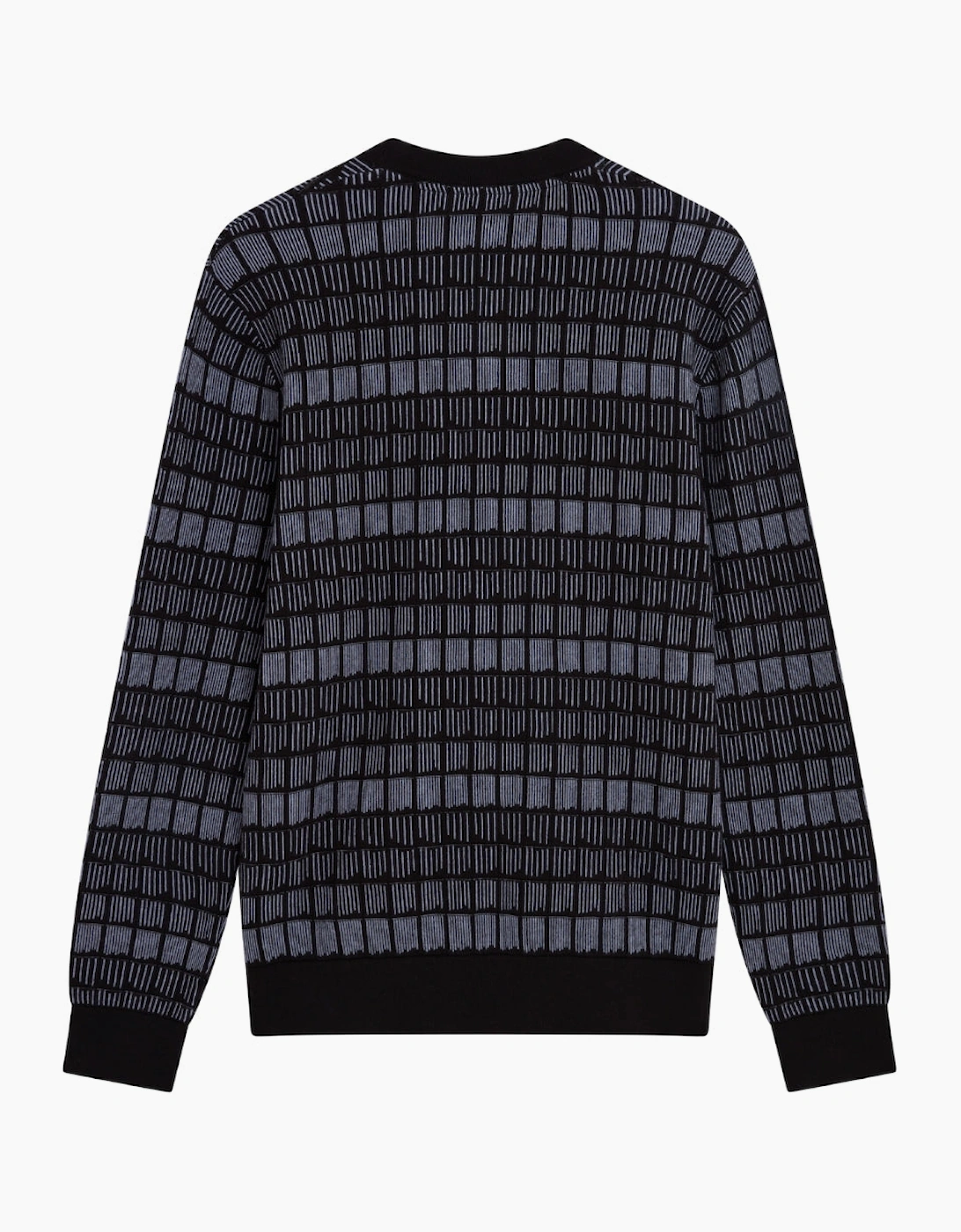 Ted Baker Osburn Regular Fit Jacquard Black Crewneck Jumper