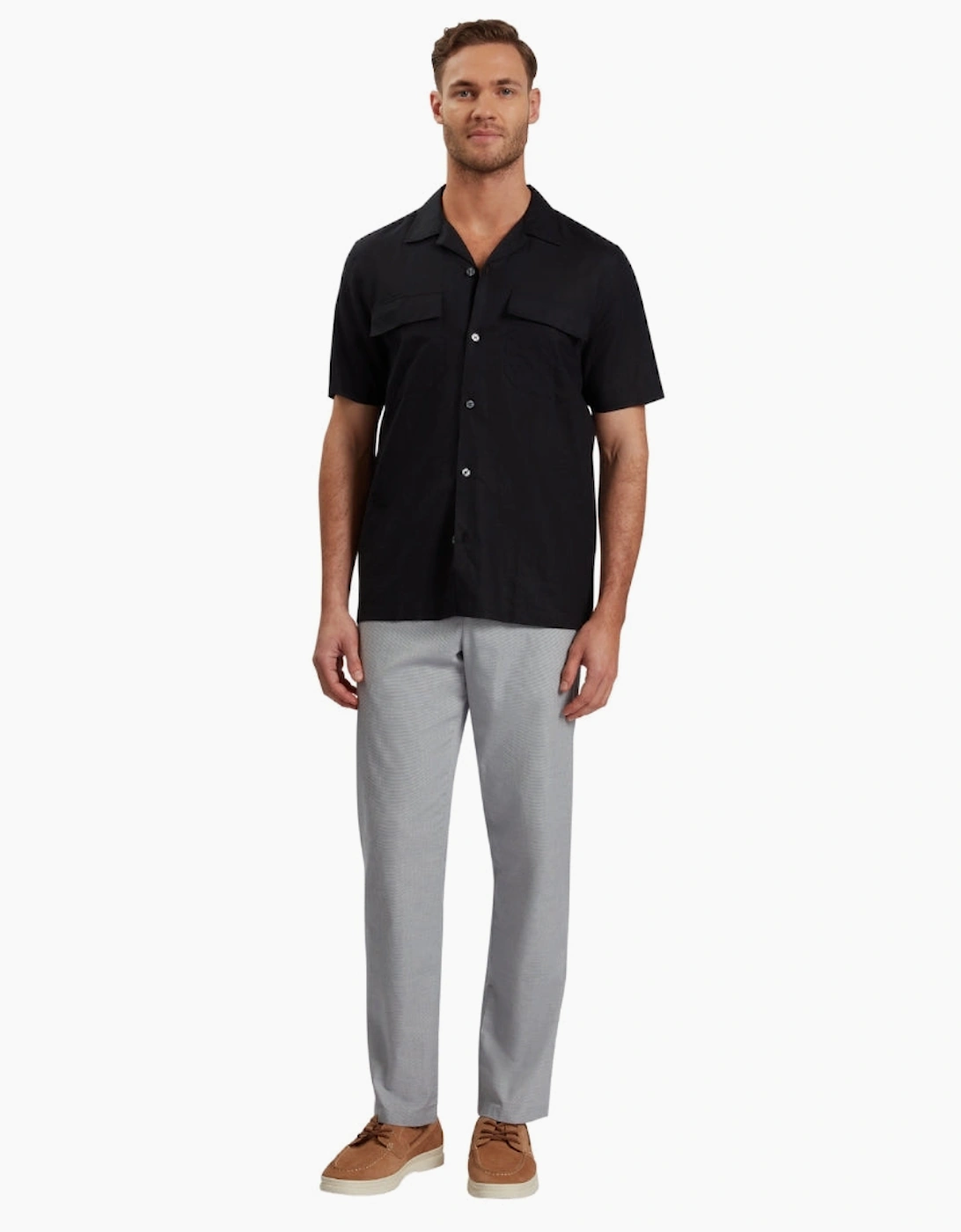 Ted Baker Whether Regular Fit Black Double Pocket Shirt