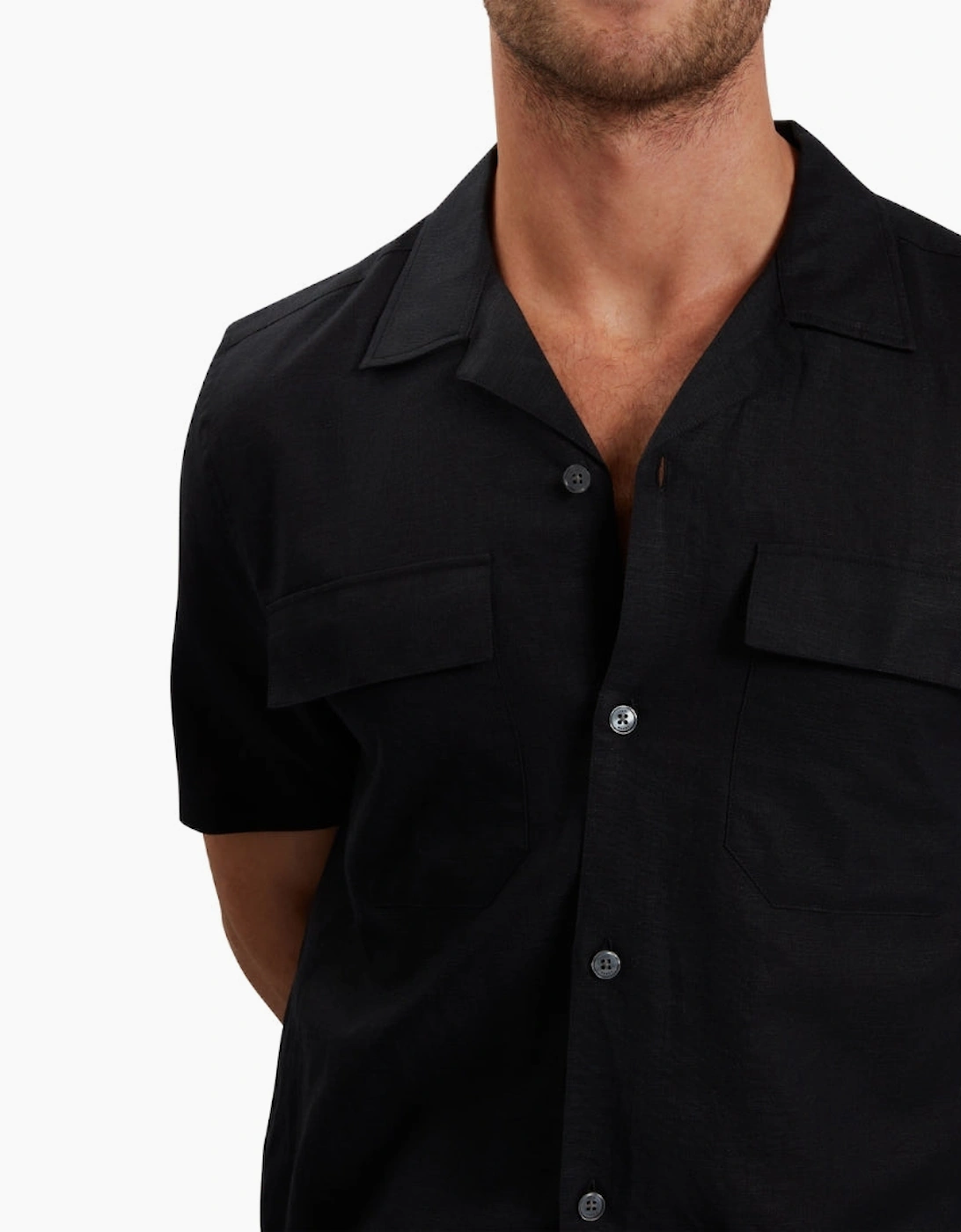 Ted Baker Whether Regular Fit Black Double Pocket Shirt