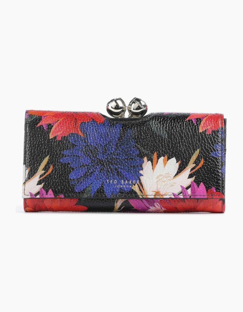 Ted Baker Amaliah Printed Rose Detail Black Bobble Purse