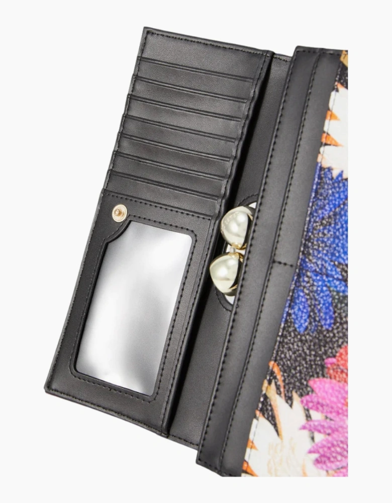 Ted Baker Amaliah Printed Rose Detail Black Bobble Purse