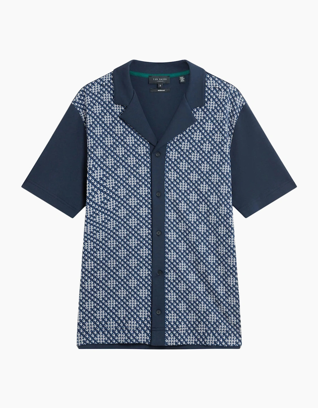 Ted Baker Men's Ted Baker Danlibe Argyle Button Through Navy Jersey Shirt