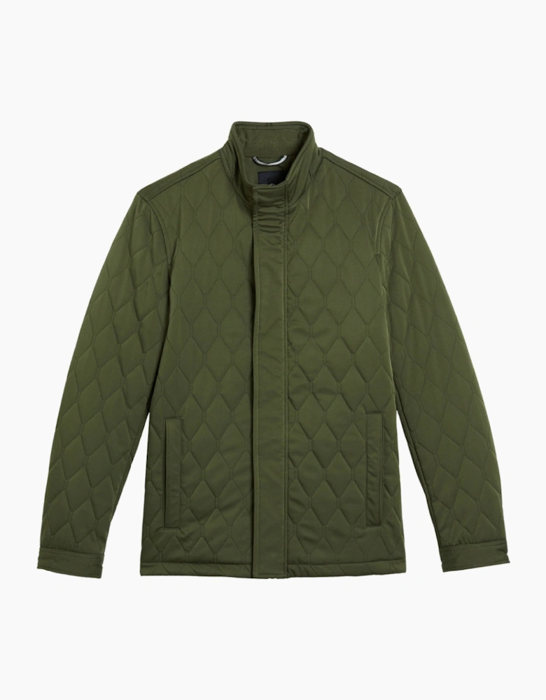 Ted Baker Zampa Quilted Mid Green Funnel Jacket