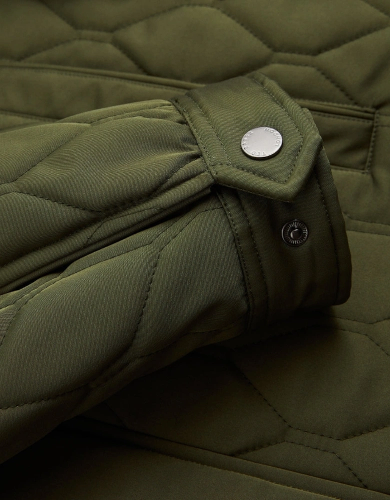Ted Baker Zampa Quilted Mid Green Funnel Jacket