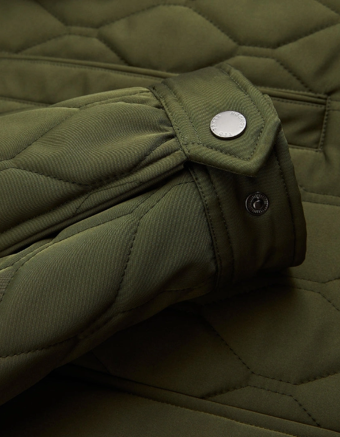 Ted Baker Zampa Quilted Mid Green Funnel Jacket