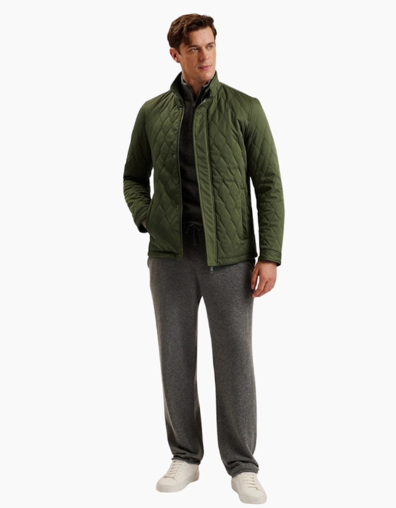 Ted Baker Zampa Quilted Mid Green Funnel Jacket