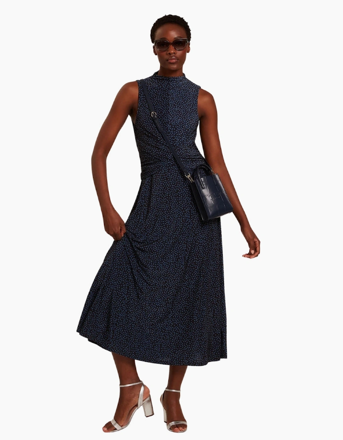 Ted Baker Inisha Printed Sleeveless Black Midi Dress