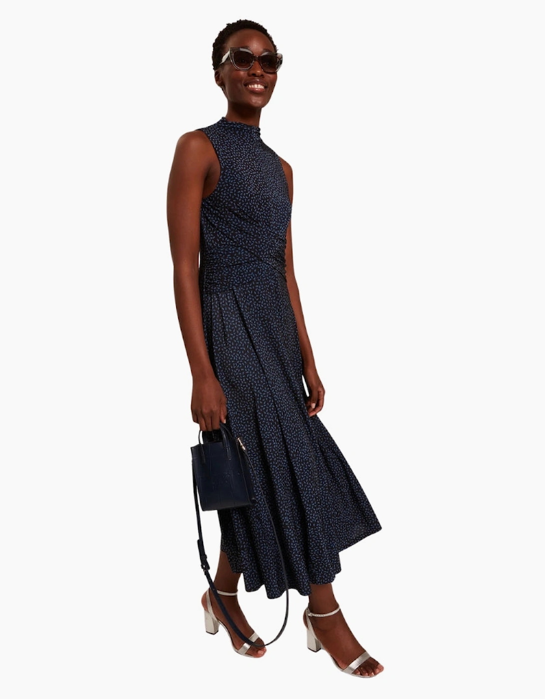 Ted Baker Inisha Printed Sleeveless Black Midi Dress