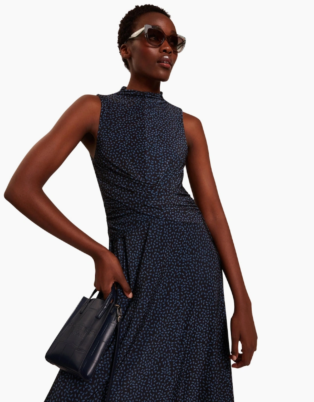 Ted Baker Inisha Printed Sleeveless Black Midi Dress