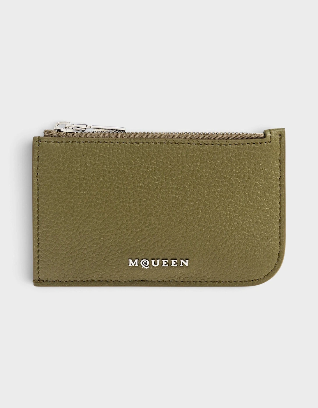 Alexander McQueen Alexander Mcqueen Women's Sling Logo Card Holder Grainy Military Silver - Tan